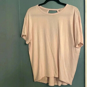 Athleta lightweight short sleeve t-shirt - light pink - size ST - cut out back